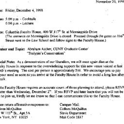 Announcements, 1998-11-20. ...