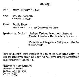 Announcements, 1992-01-15. ...