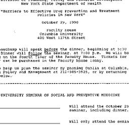 Announcements, 1990-10-29. ...
