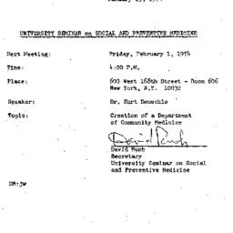 Announcements, 1974-01-15. ...