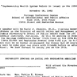 Announcements, 1992-11-16. ...