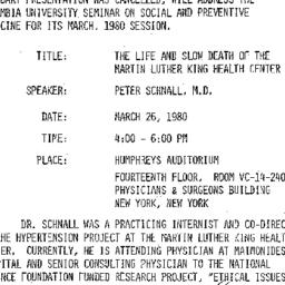 Announcements, 1980-03-05. ...