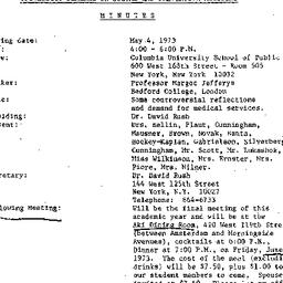 Minutes, 1973-05-14. Social...