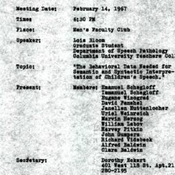 Minutes, 1967-02-14. The Us...