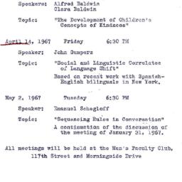 Announcements, 1967-03-21. ...