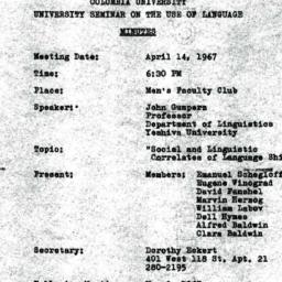 Minutes, 1967-04-14. The Us...