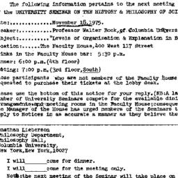 Announcements, 1975-11-10. ...