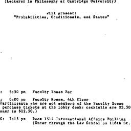 Announcements, 1989-10-31. ...