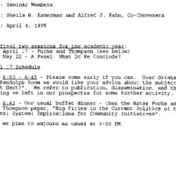 Announcements, 1995-04-04. ...