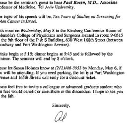 Announcements, 1991-05-08. ...