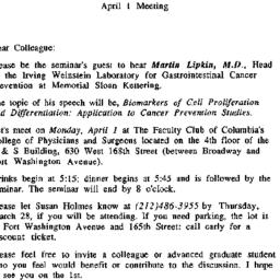 Announcements, 1991-04-01. ...