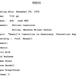 Minutes, 1979-11-29. Brazil...