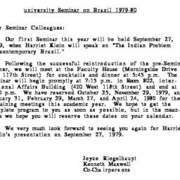 Announcements, 1979-09-27. ...