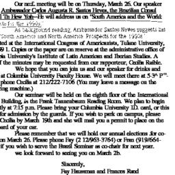 Announcements, 1992-03-26. ...