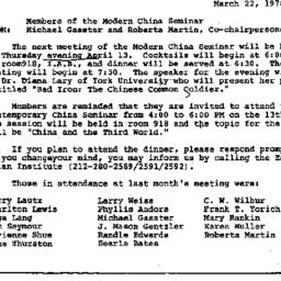 Announcements, 1978-03-22. ...