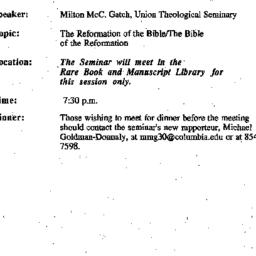 Announcements, 1996-11-19. ...