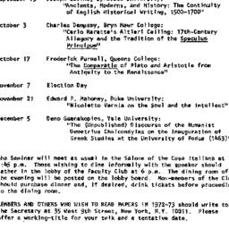 Schedules, The Renaissance,...
