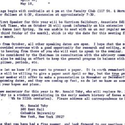 Announcements, 1972-09-07. ...