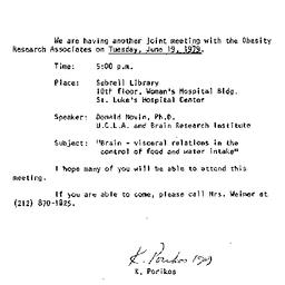 Announcements, 1979-06-19. ...