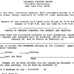 Announcements, 1989-12-07. ...