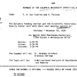 Announcements, 1976-11-18. ...