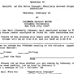 Announcements, 1995-02-16. ...