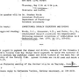Announcements, 1972-05-11. ...