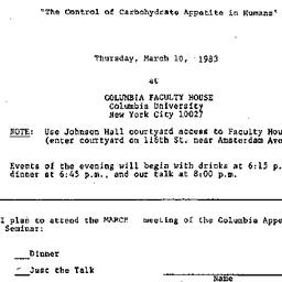 Announcements, 1983-03-10. ...