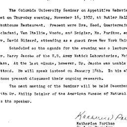 Minutes, 1972-11-16. Appeti...