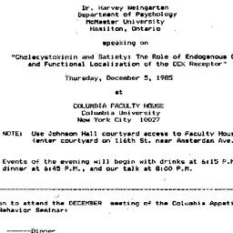 Announcements, 1985-12-05. ...