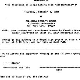 Announcements, 1984-10-04. ...