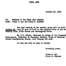 Announcements, 1963-10-28. ...