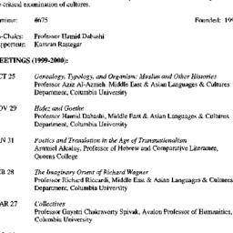 Schedules, Comparative Stud...
