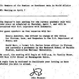 Announcements, 1984-03-17. ...