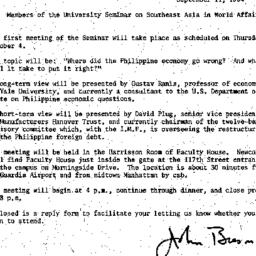 Announcements, 1984-09-11. ...