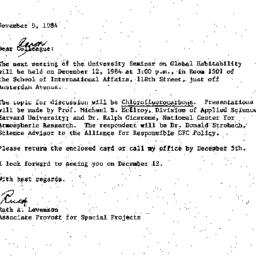 Announcements, 1984-11-09. ...