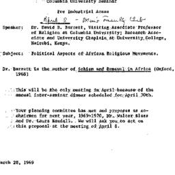 Announcements, 1969-04-08. ...