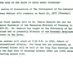 Announcements, 1977-03-22. ...