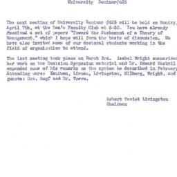 Announcements, 1958-04-07. ...