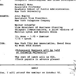 Announcements, 1985-10-10. ...