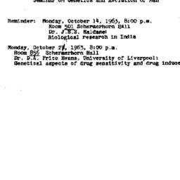 Announcements, 1963-10-14. ...