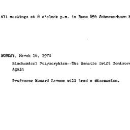 Announcements, 1970-03-16. ...