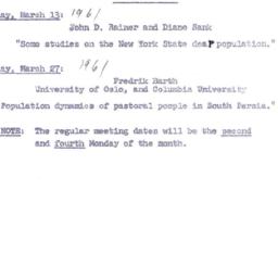 Announcements, 1961-03-13. ...