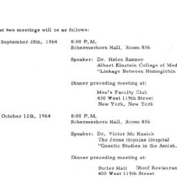 Announcements, 1964-09-09. ...
