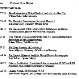 Schedules, The Study of the...