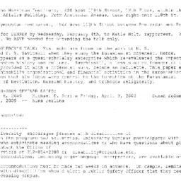 Announcements, 2009-02-06. ...