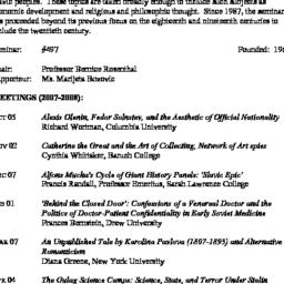 Schedules. Slavic History a...