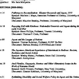 Schedules. Japan, Modern Ea...
