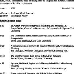 Schedules. Buddhist Studies...