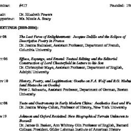 Schedules. Eighteenth-Centu...